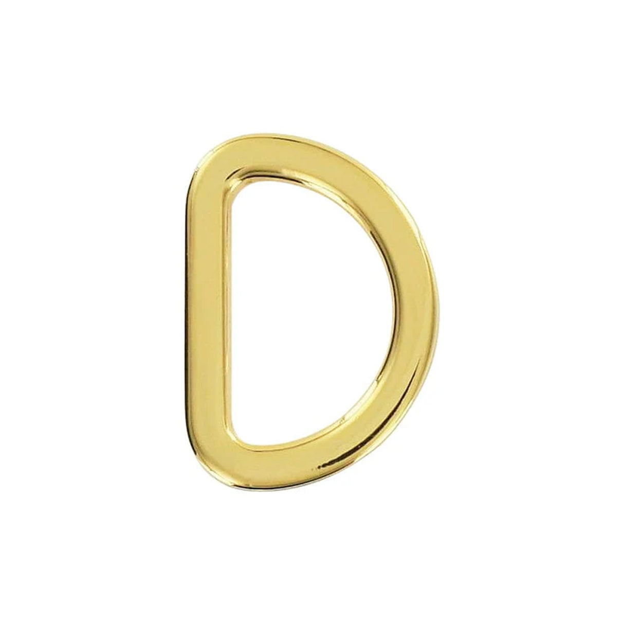3/4" Shiny Gold, Flat Cast D Ring, Zinc Alloy-PK5