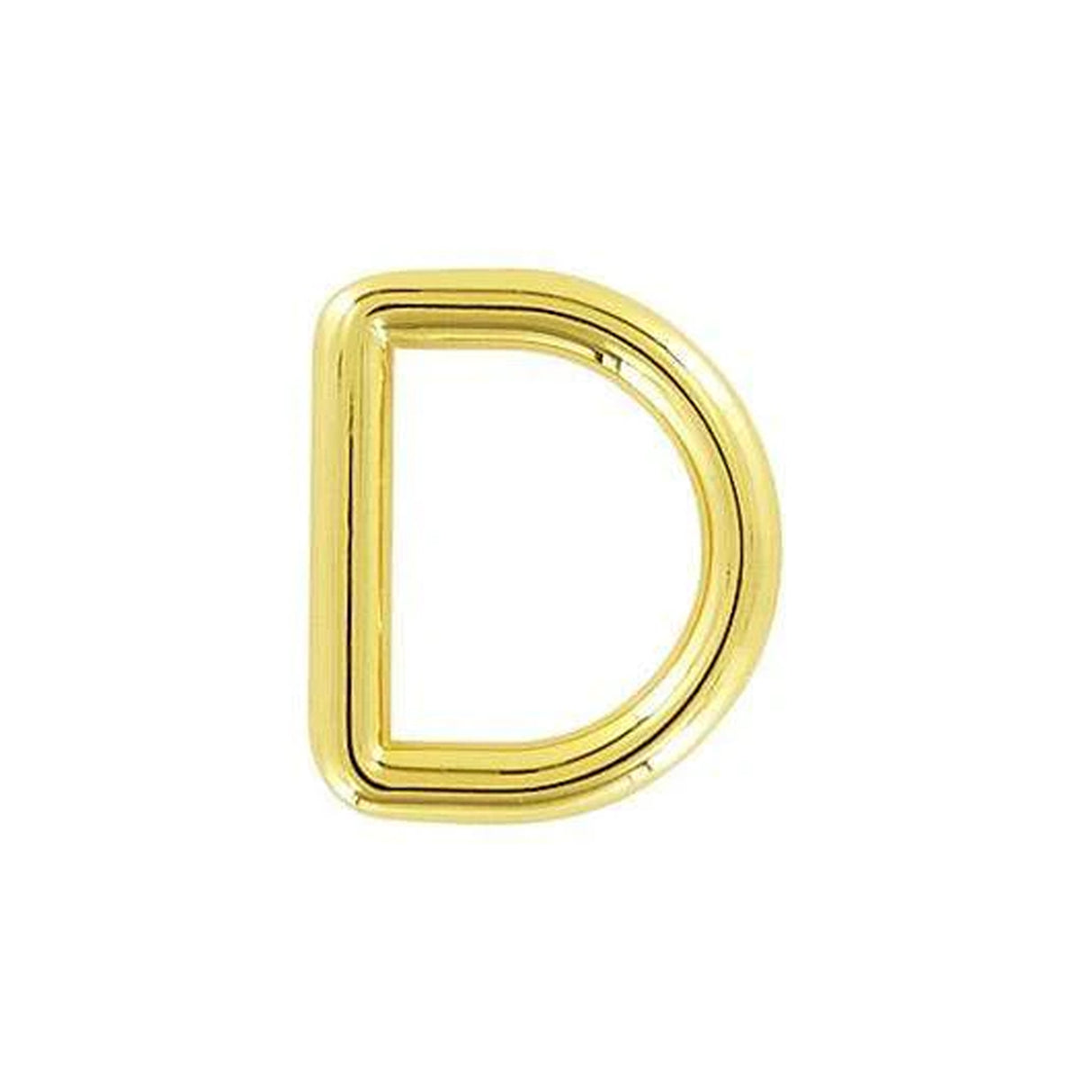 3/4"Shiny Gold, Solid D Ring, Zinc Alloy