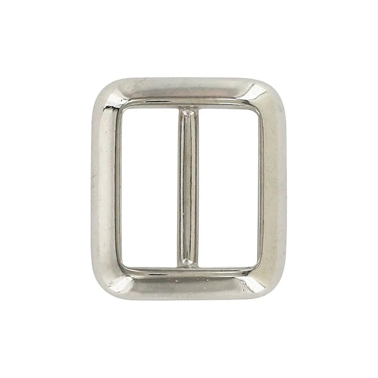 3/4" Shiny Nickel, Cast Concave Tri Glide Buckle, Zinc Alloy