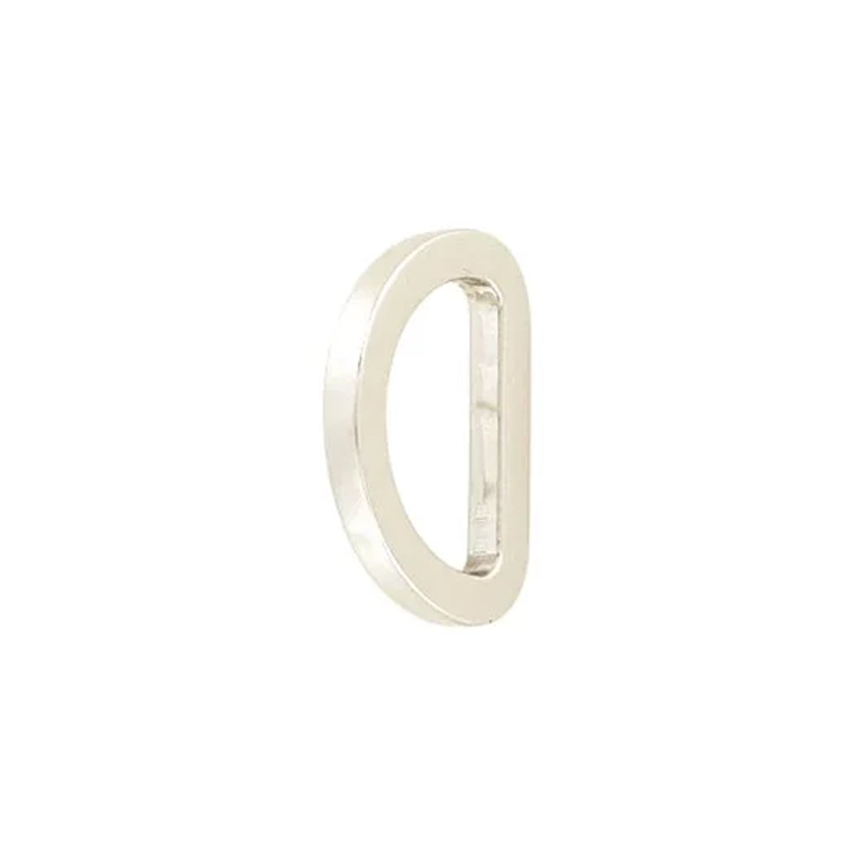 3/4" Shiny Nickel, Flat Cast Solid D Ring, Zinc Alloy-PK5