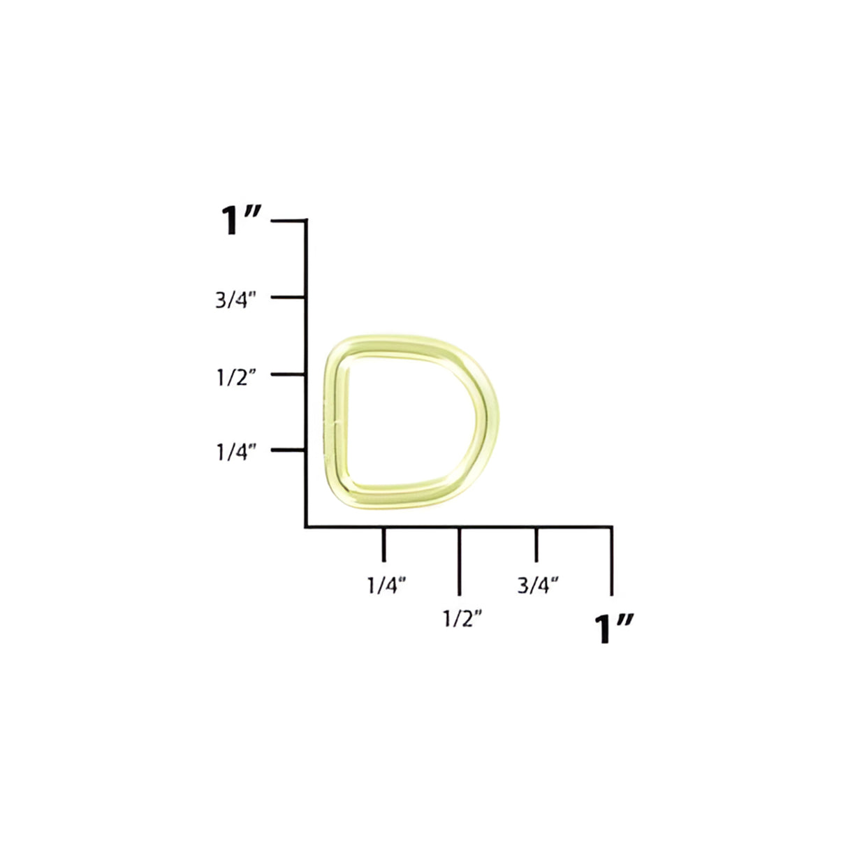 3/8" Brass, 2.2mm Gauge Split D Ring, Steel