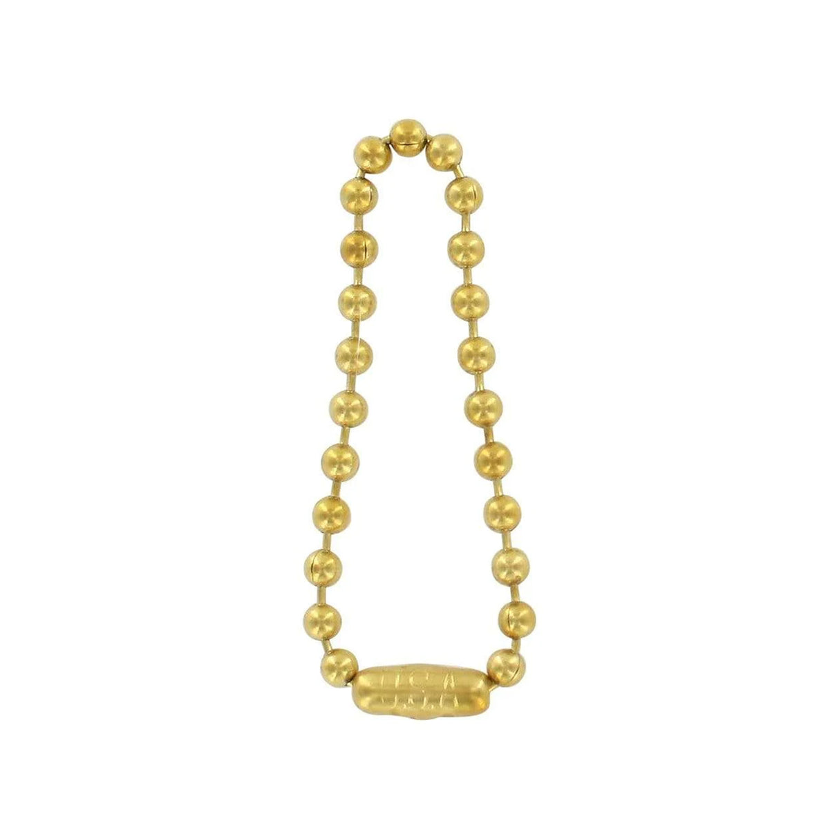 4 1/2" Brass, Beaded Key Chain, Steel