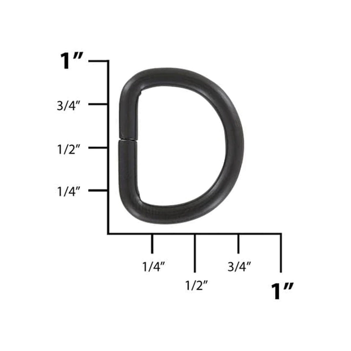 5/8" Matte Black, Split D-Ring, Steel