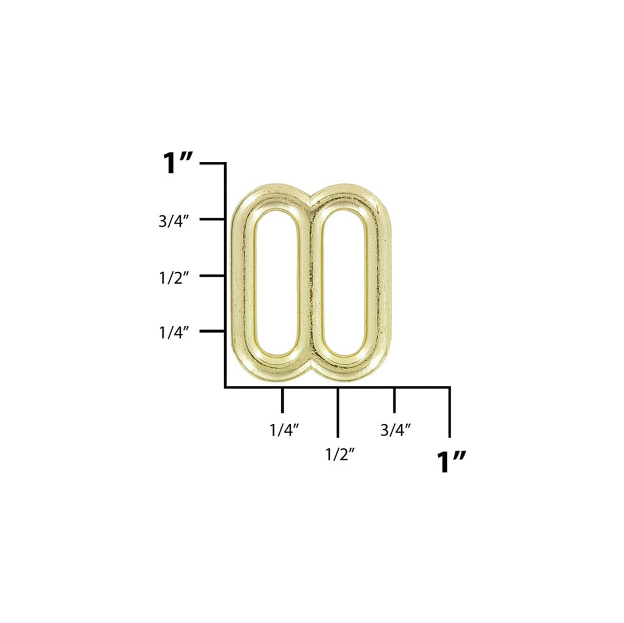5/8" Brass, Cast Rounded Tri Bar Slide, Zinc Alloy