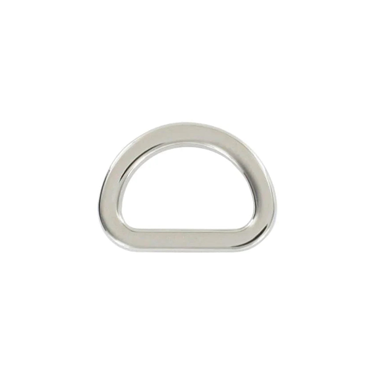5/8" Shiny Nickel, Cast Flat D Ring, Zinc Alloy-PK5