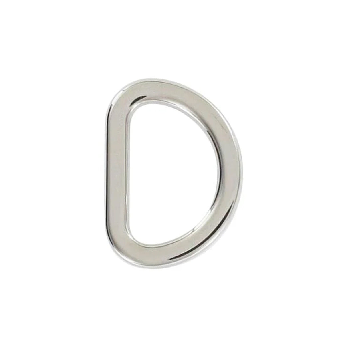 5/8" Shiny Nickel, Cast Flat D Ring, Zinc Alloy-PK5