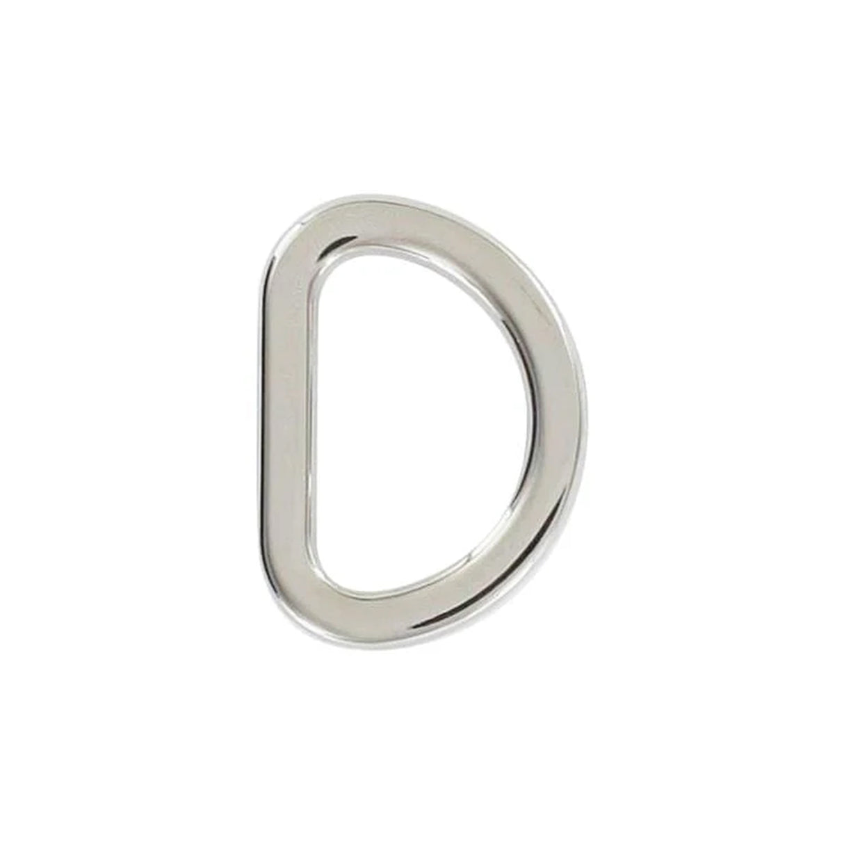 5/8" Shiny Nickel, Cast Flat D Ring, Zinc Alloy-PK5