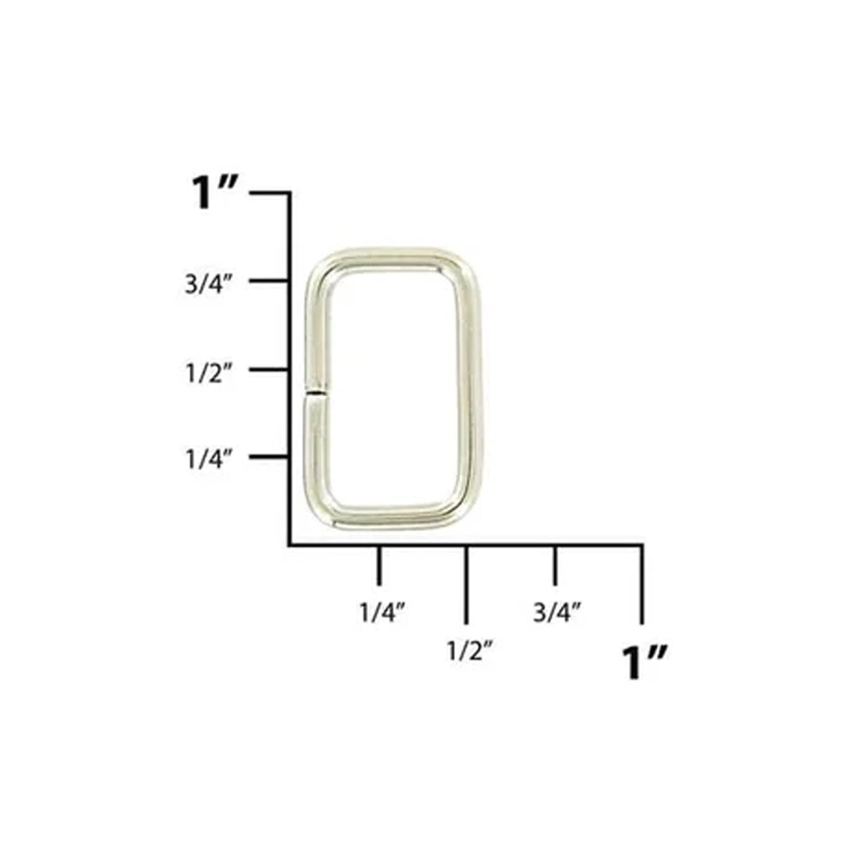 5/8" Nickel Plate, Split Rectangular Ring, Steel