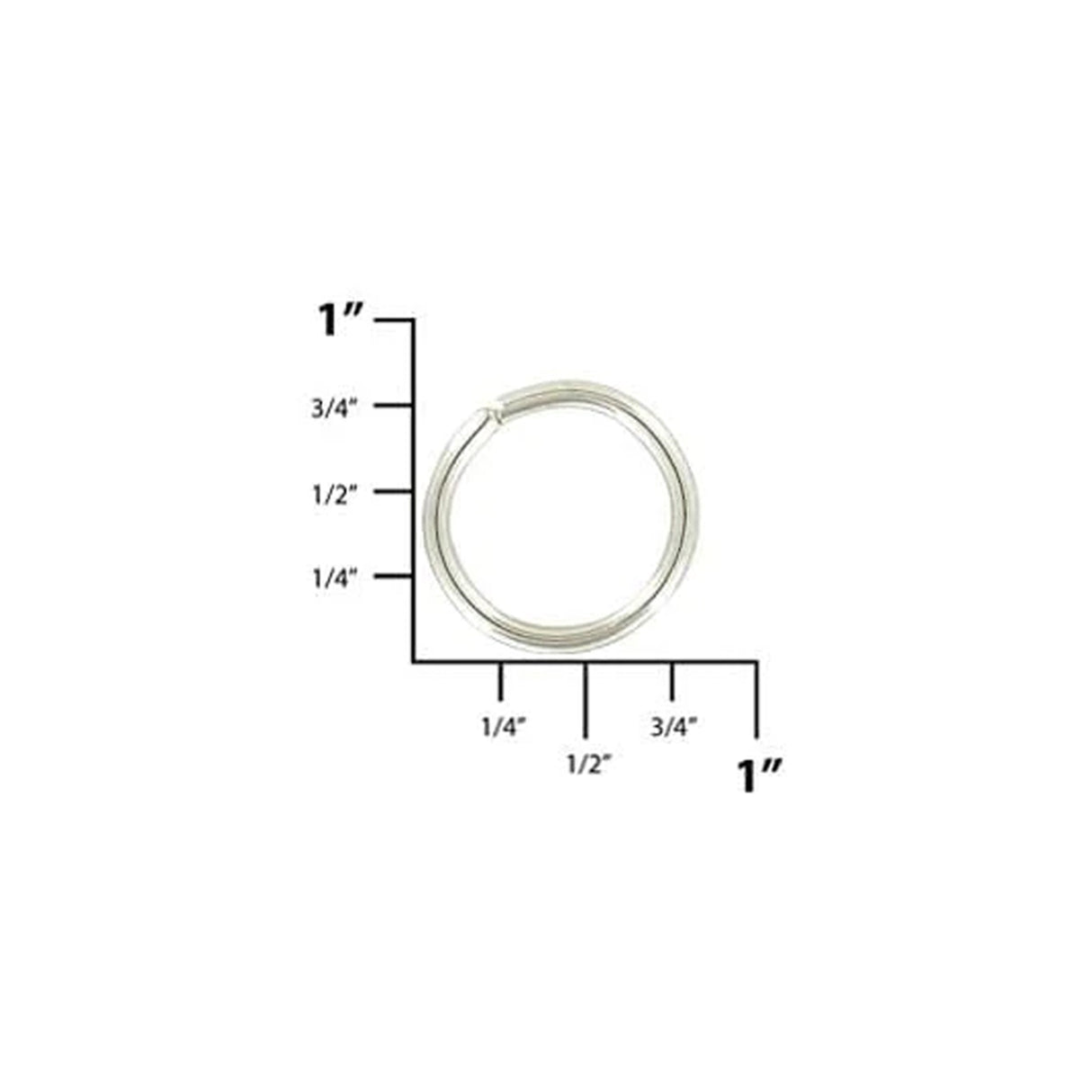 5/8" Shiny Nickel, Split Round Ring, Steel
