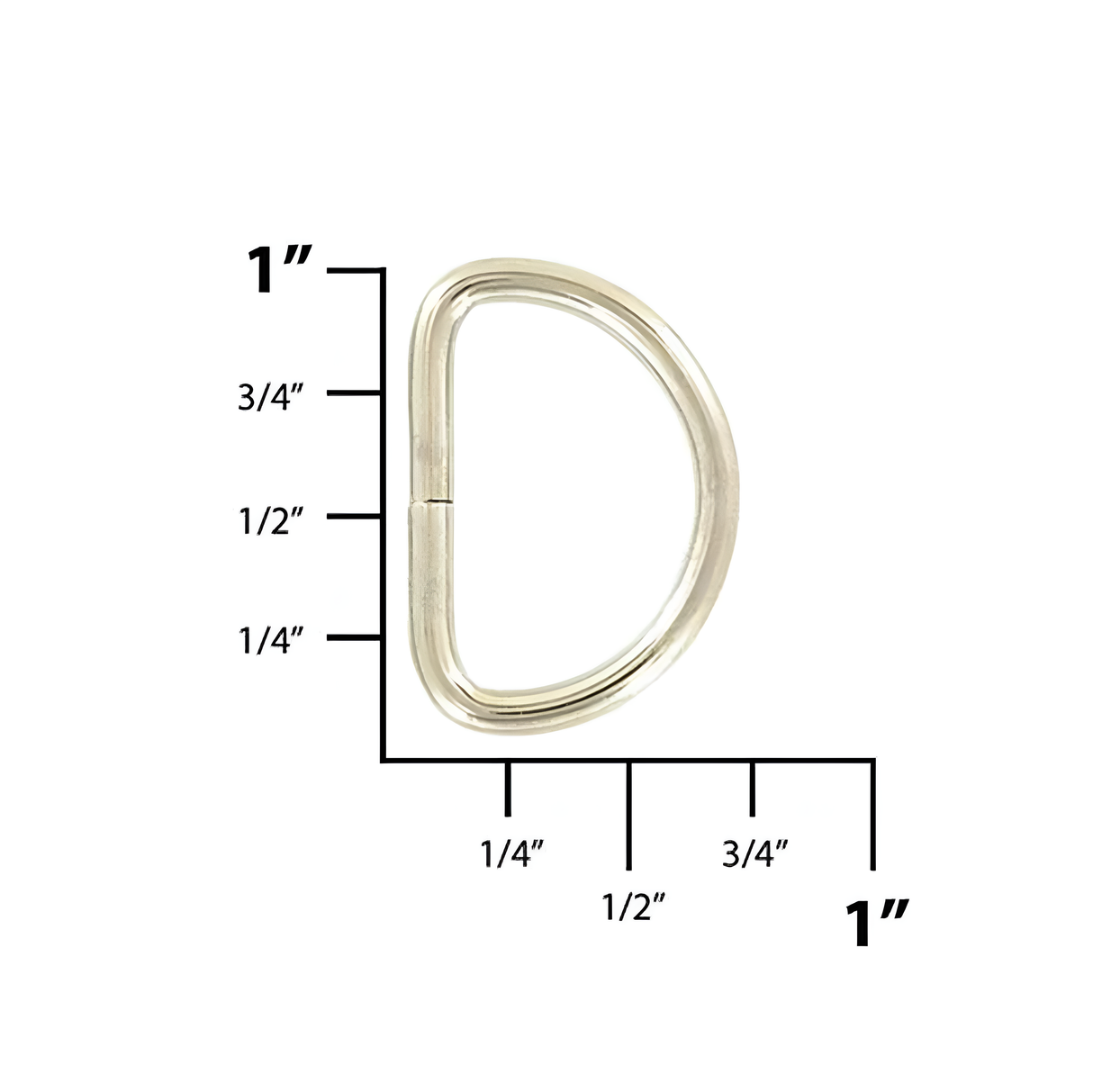 5/8" Nickel, Split D Ring Light, Steel