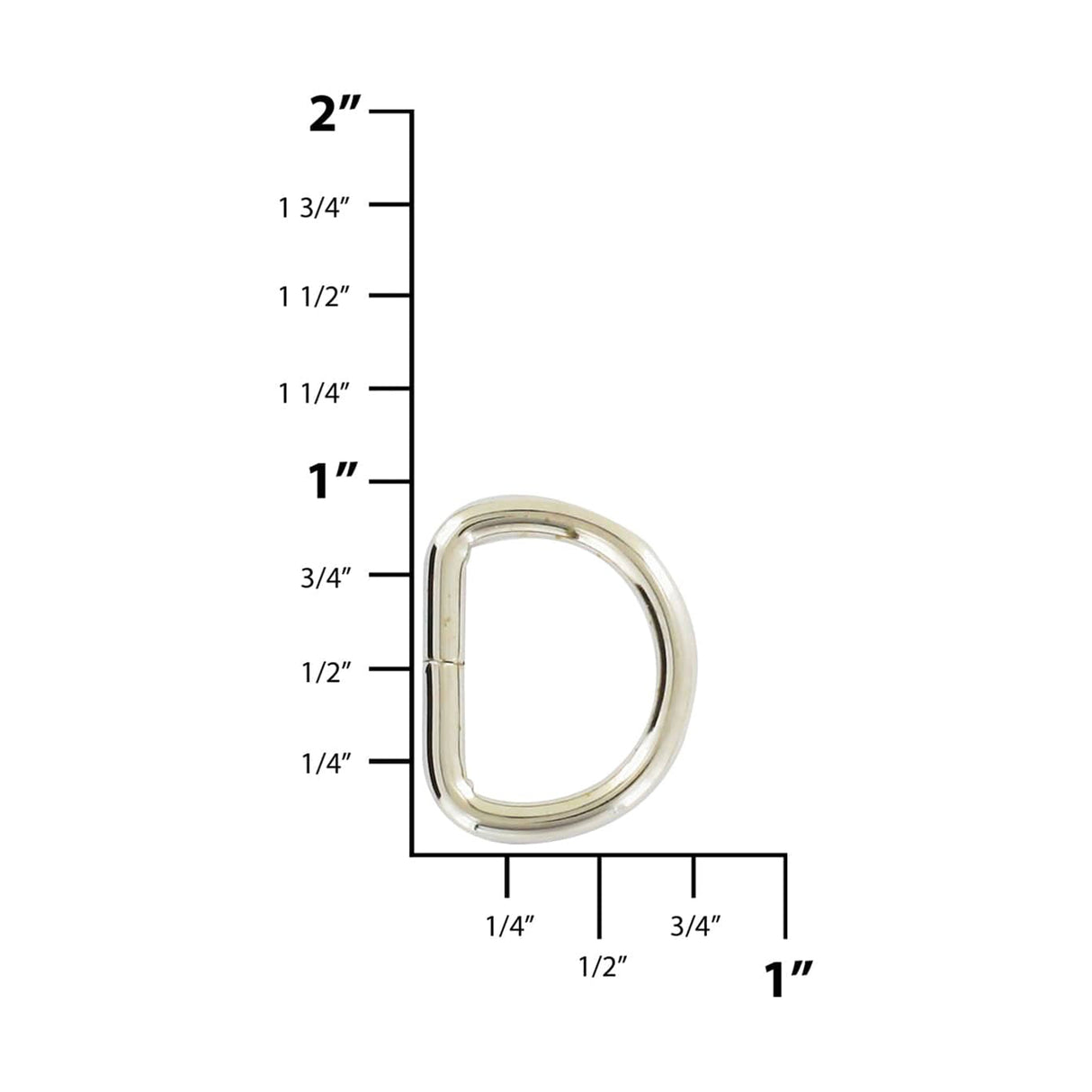 5/8" Nickel, Split D-Ring, Steel