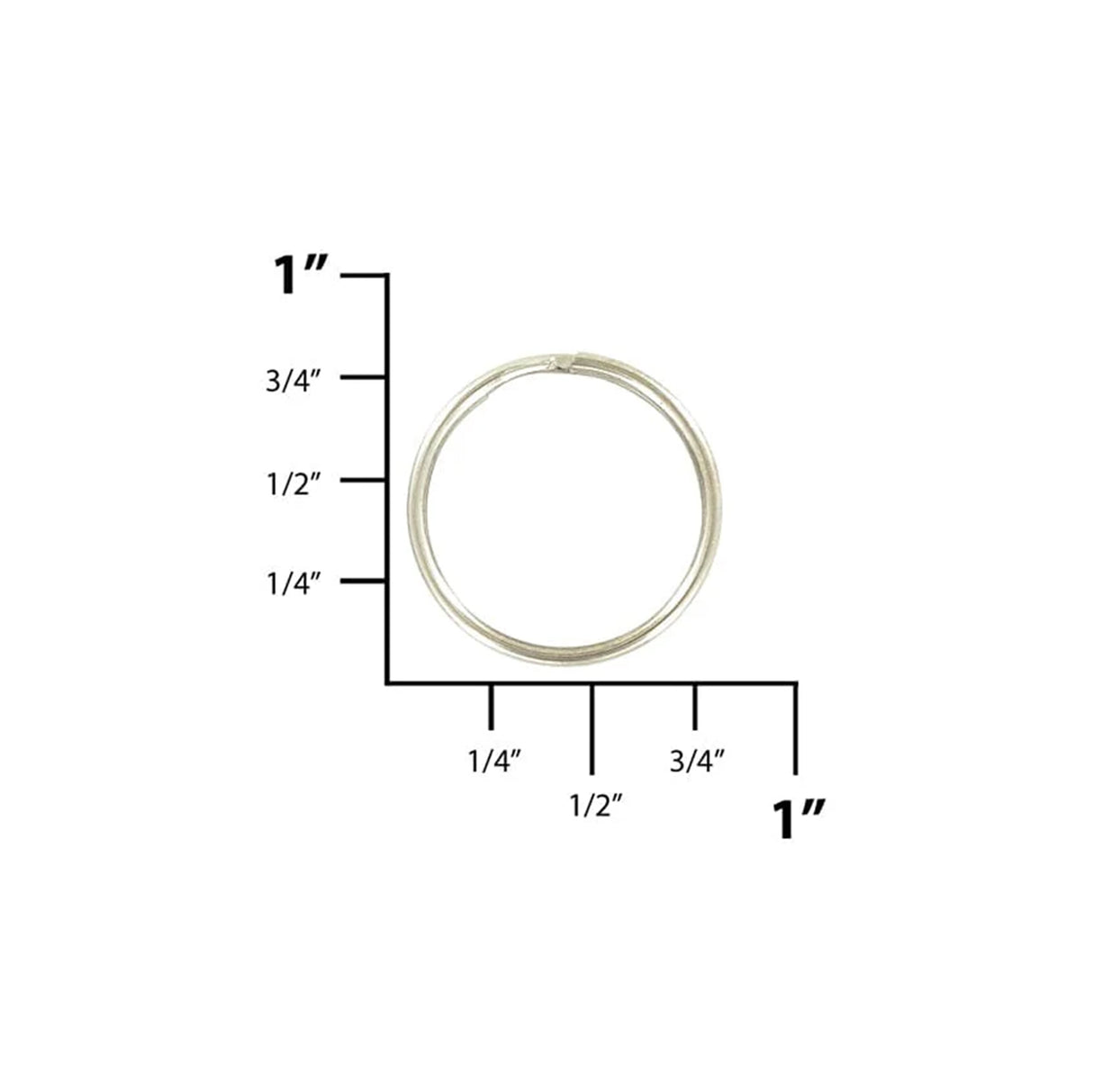 5/8" Nickel, Split Key Ring, Steel