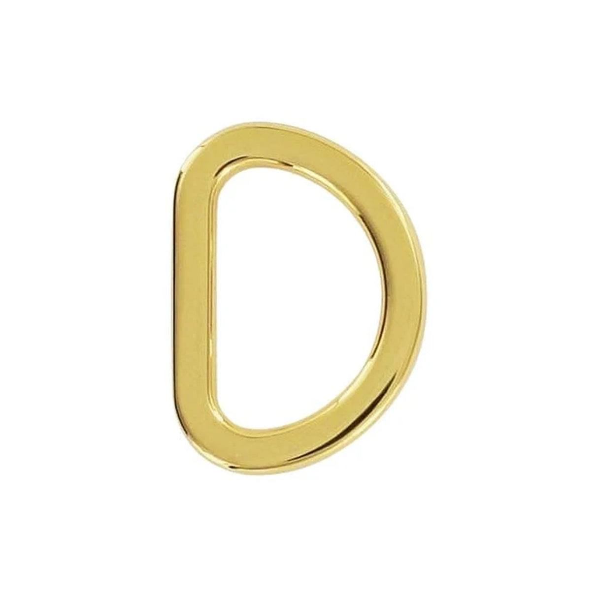 5/8" Shiny Gold, Cast Flat D Ring, Zinc Alloy-PK5
