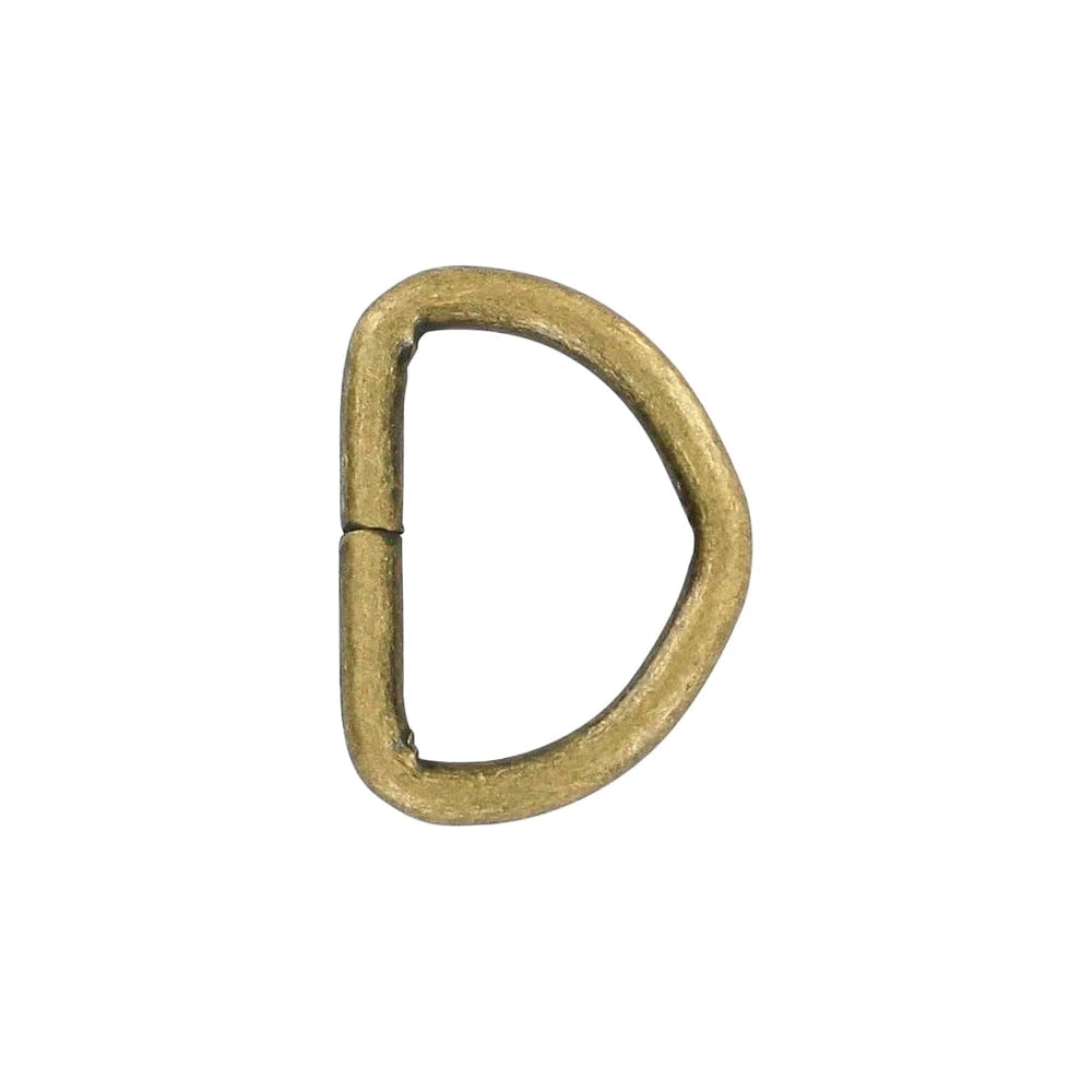 7/8" Antique Brass, Split D-Ring, Steel
