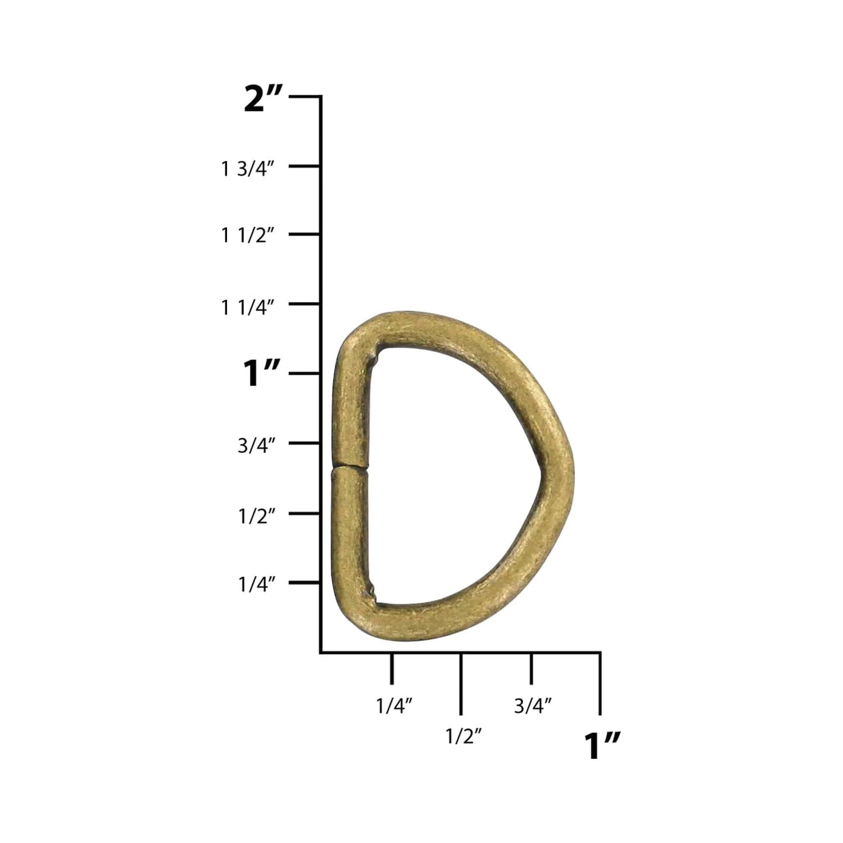 7/8" Antique Brass, Split D-Ring, Steel