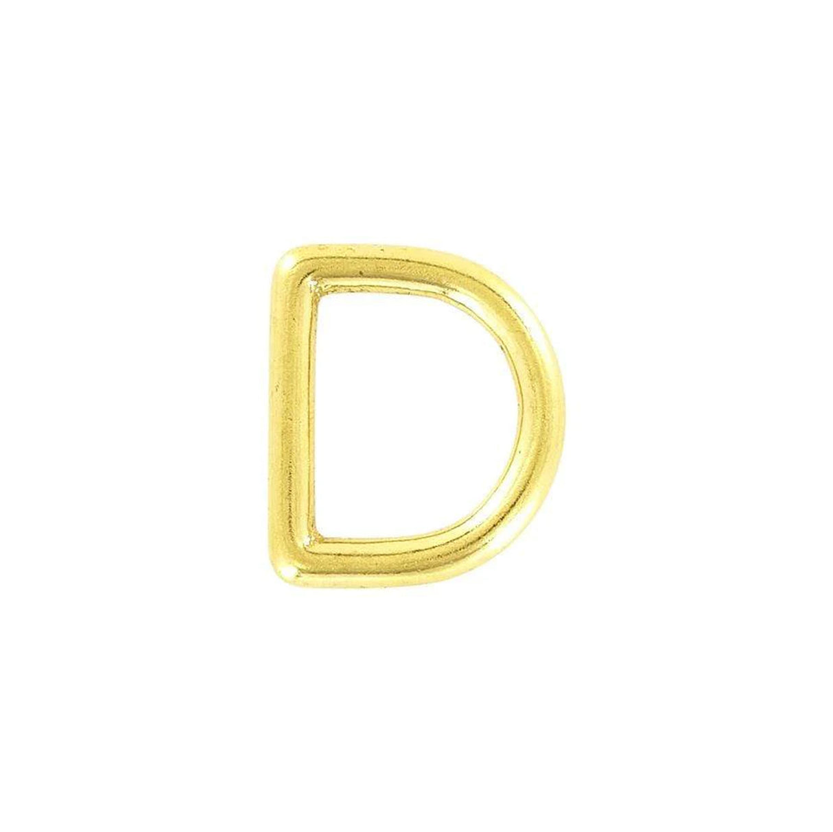 7/8" Shiny Brass, Cast D Ring, Solid Brass
