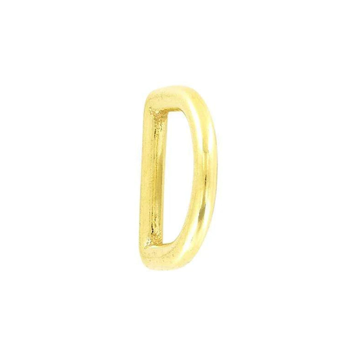 7/8" Shiny Brass, Cast D Ring, Solid Brass