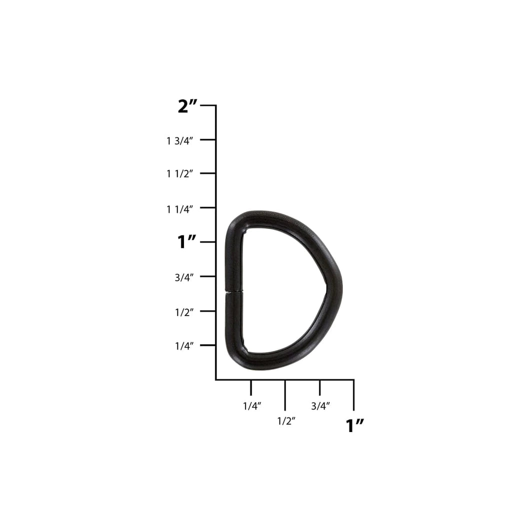 7/8" Matte Black, Split D-Ring, Steel