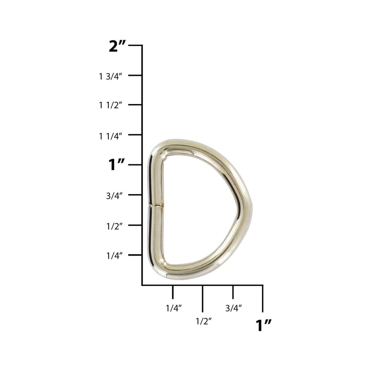 7/8" Shiny Nickel, Split D-Ring,Steel