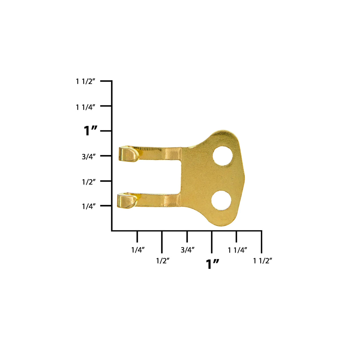 1 1/4" Brass, 2-Hole Gunsling Rifle Hook, Steel