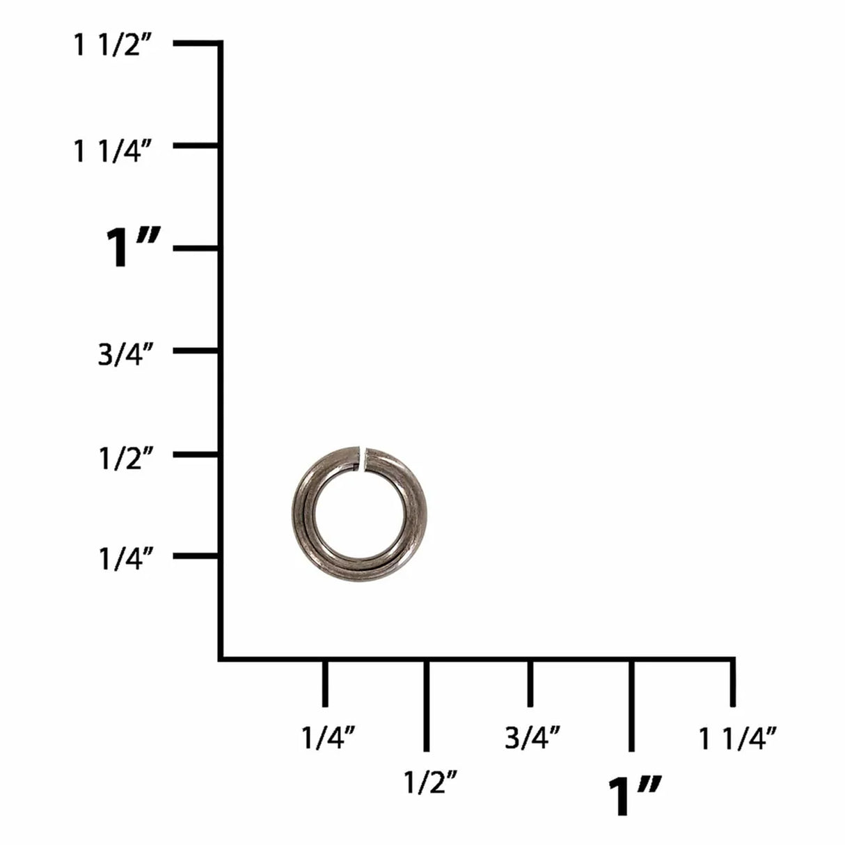 1/4" Gunmetal, Split Round Jump Ring, Solid Brass