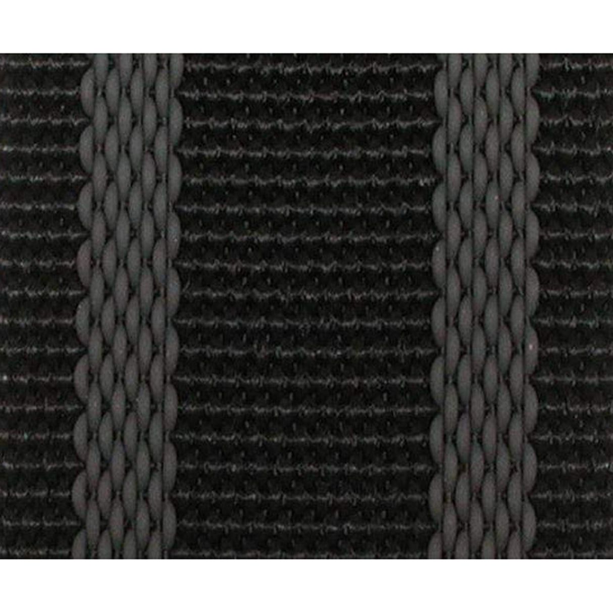 2" Black with Rubber Grip Strips, Web Strap, Polypropylene, #12-2-PWR