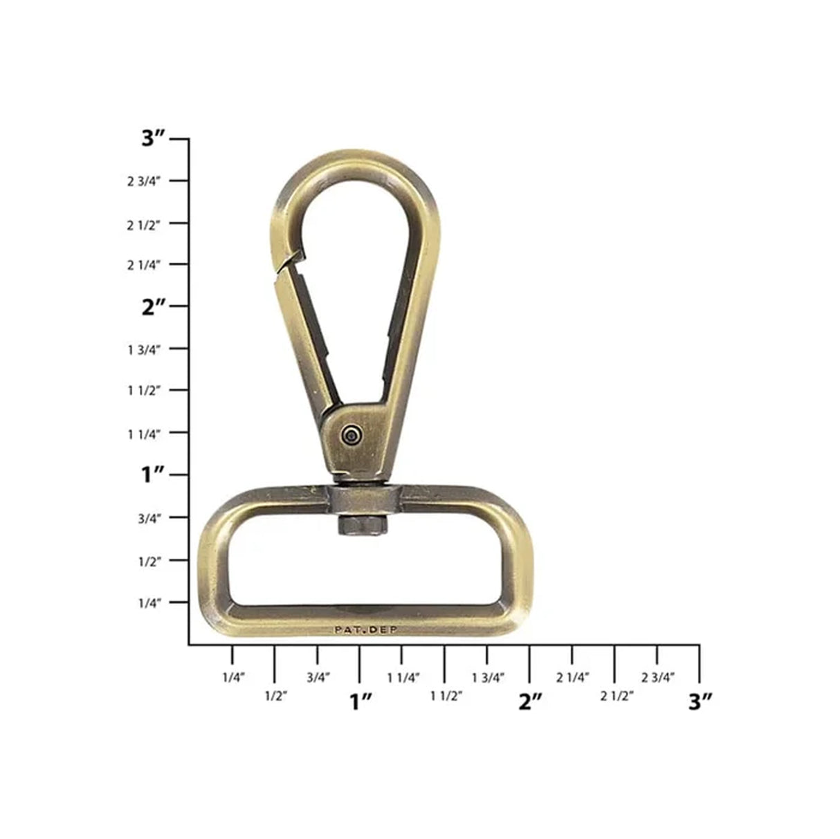 1 1/2" Antique Brass, Lever Swivel Snap Hook Beveled, Zinc Alloy