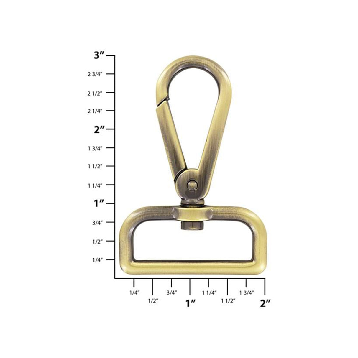 1 1/2" Antique Brass, Lever Swivel Snap Hook, Zinc Alloy-PK4