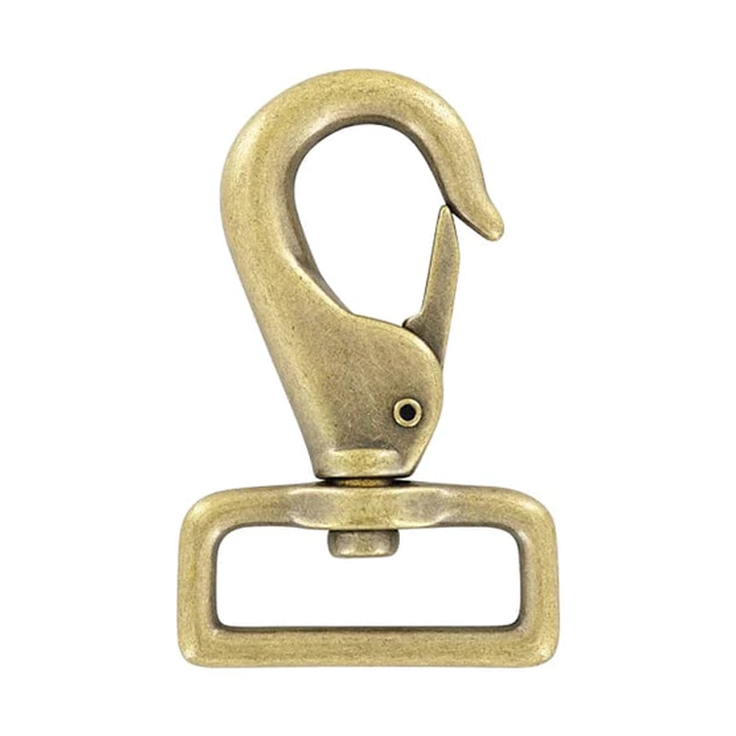 1 1/2" Antique Brass, 3" Lever Swivel Snap Hook, Zinc Alloy