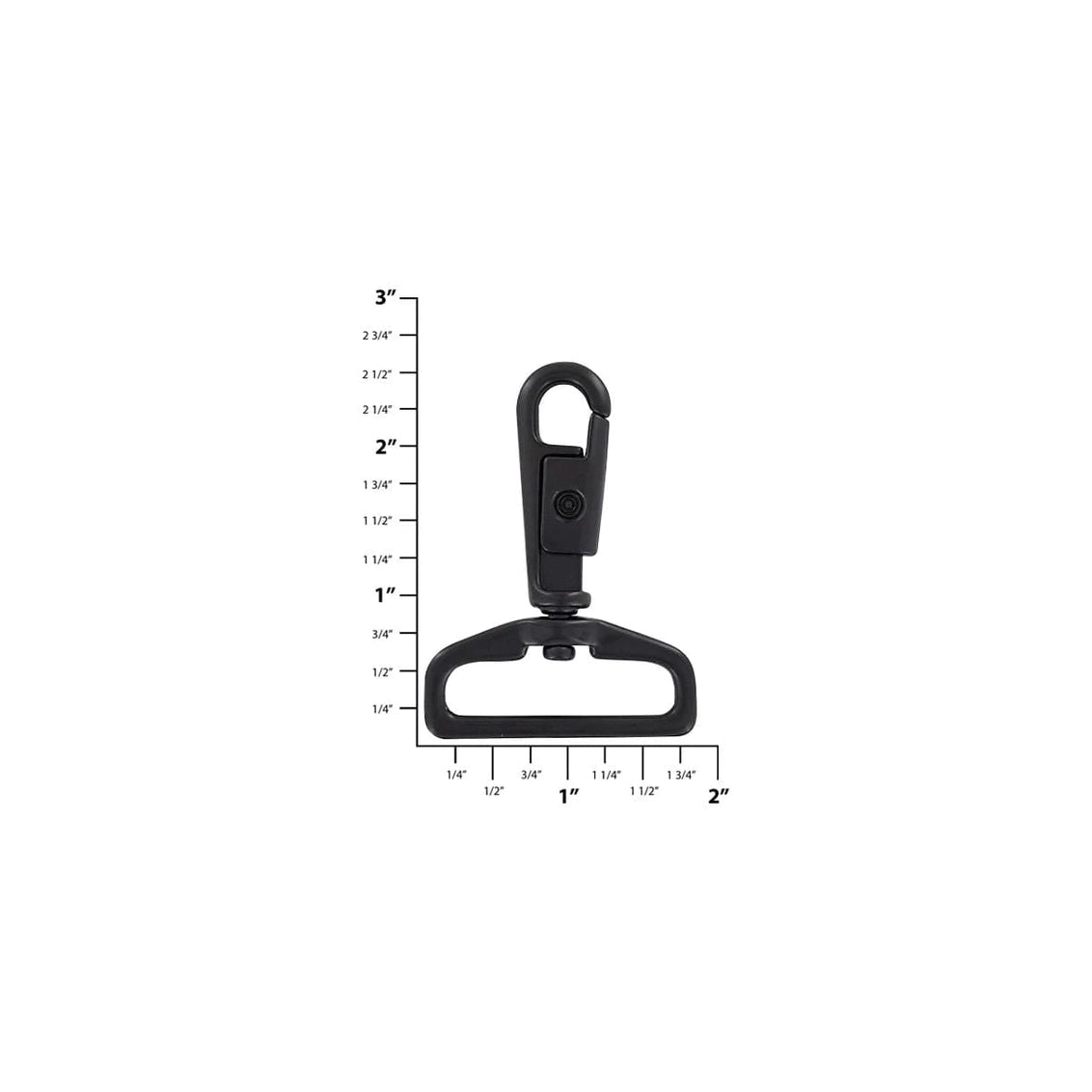 1 1/2" Matte Black, Swivel Snap Hook, Zinc Alloy