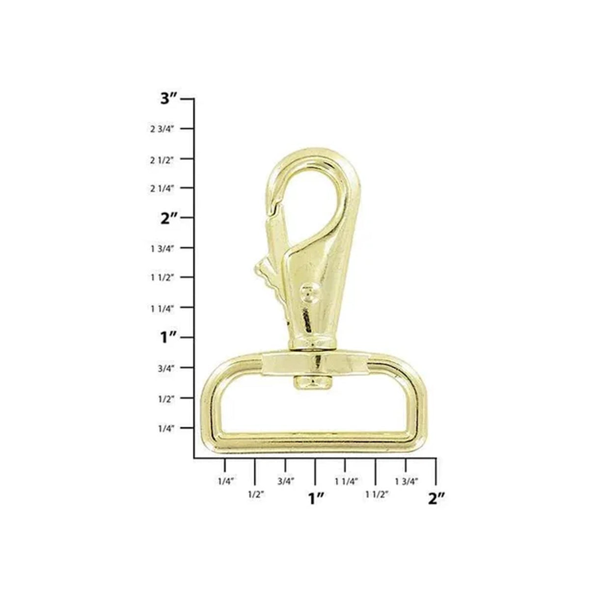 1 1/2" Brass Plated, Lever Swivel Snap Hook, Zinc Alloy