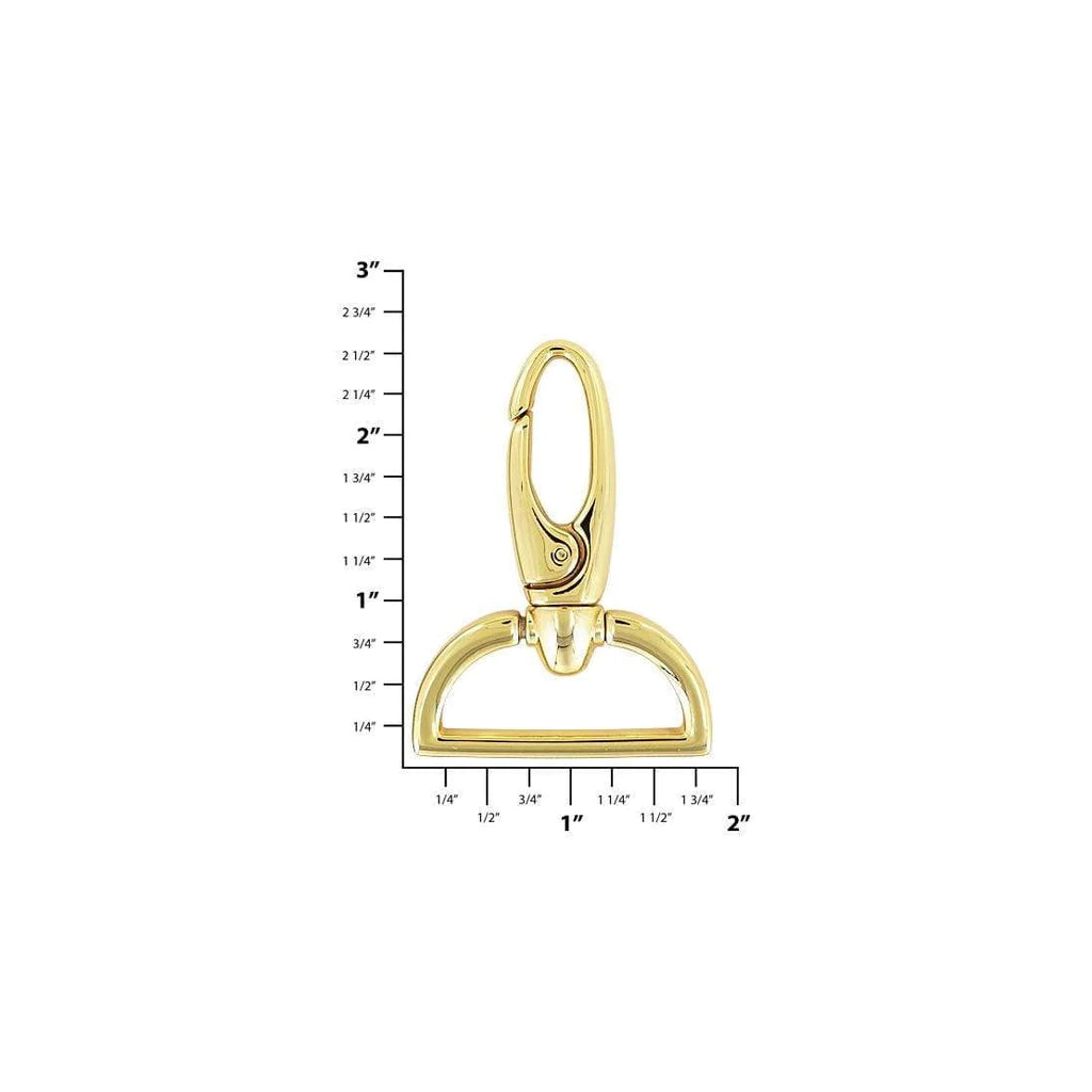 1 1/2" Shiny Gold, Lever Swivel Snap Hook, Zinc Alloy