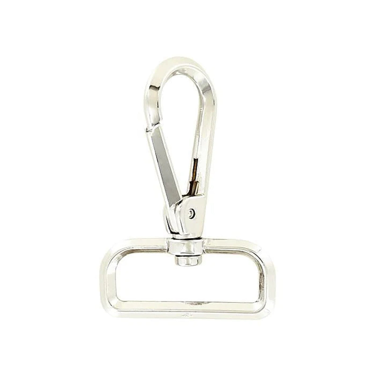1 1/2" Shiny Nickel, Lever Swivel Snap Hook Beveled, Zinc Alloy