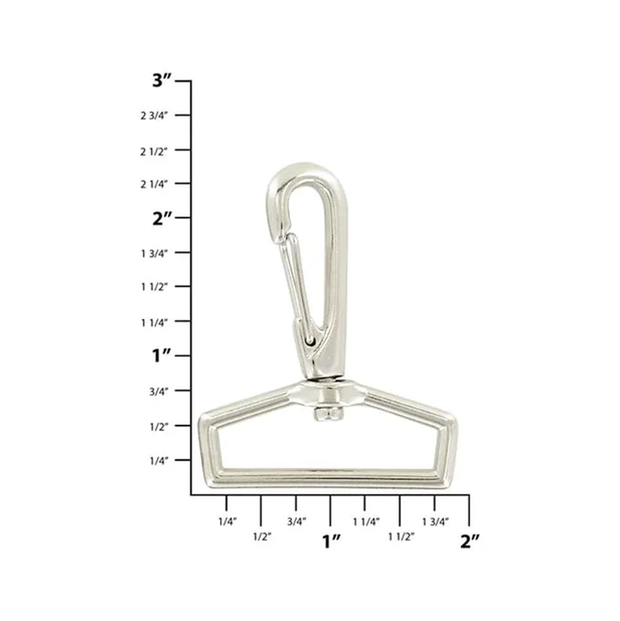 1 1/2" Nickel, Lever Swivel Snap Hook, Zinc Alloy