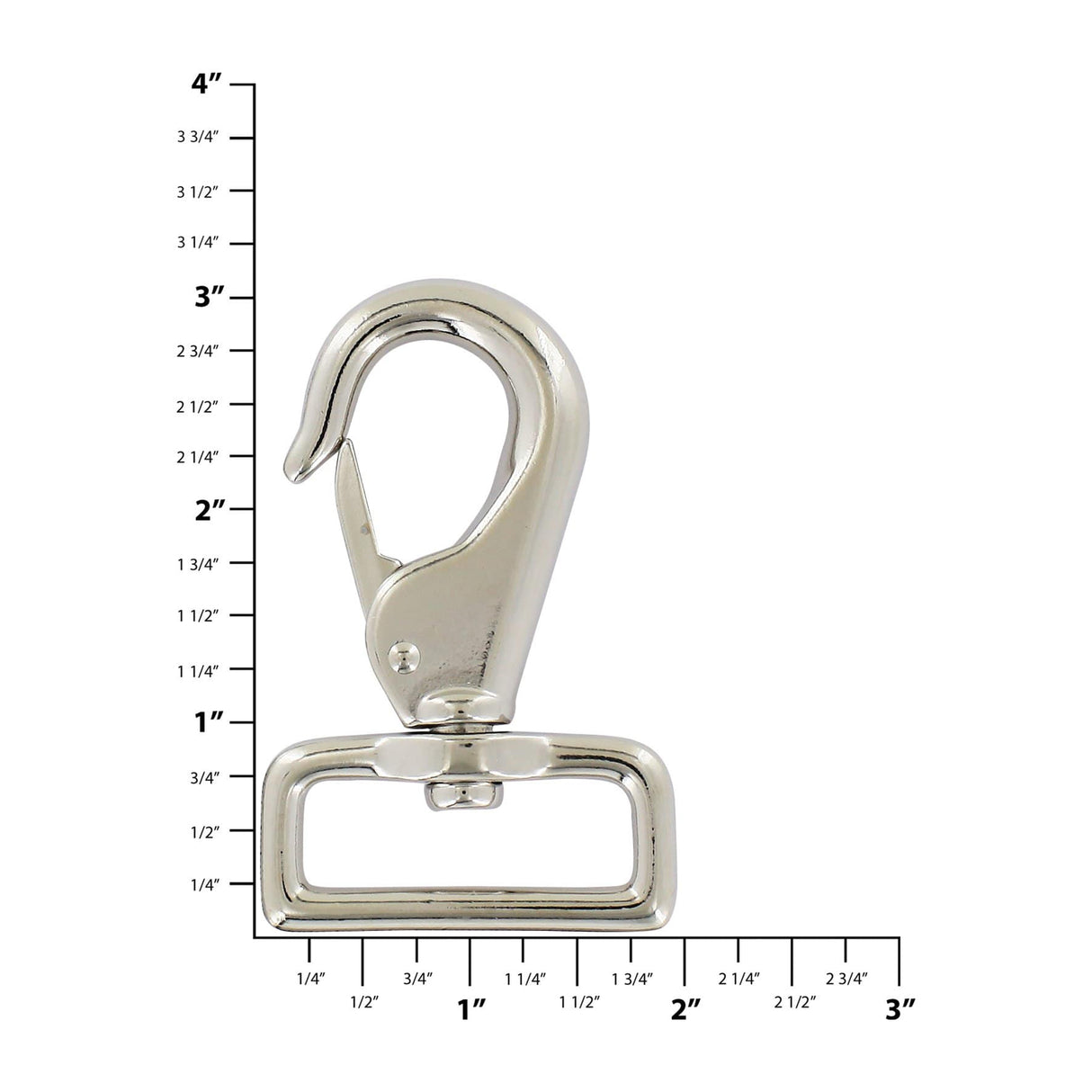 1 1/2" Nickel, Swivel Snap Hook, Zinc Alloy