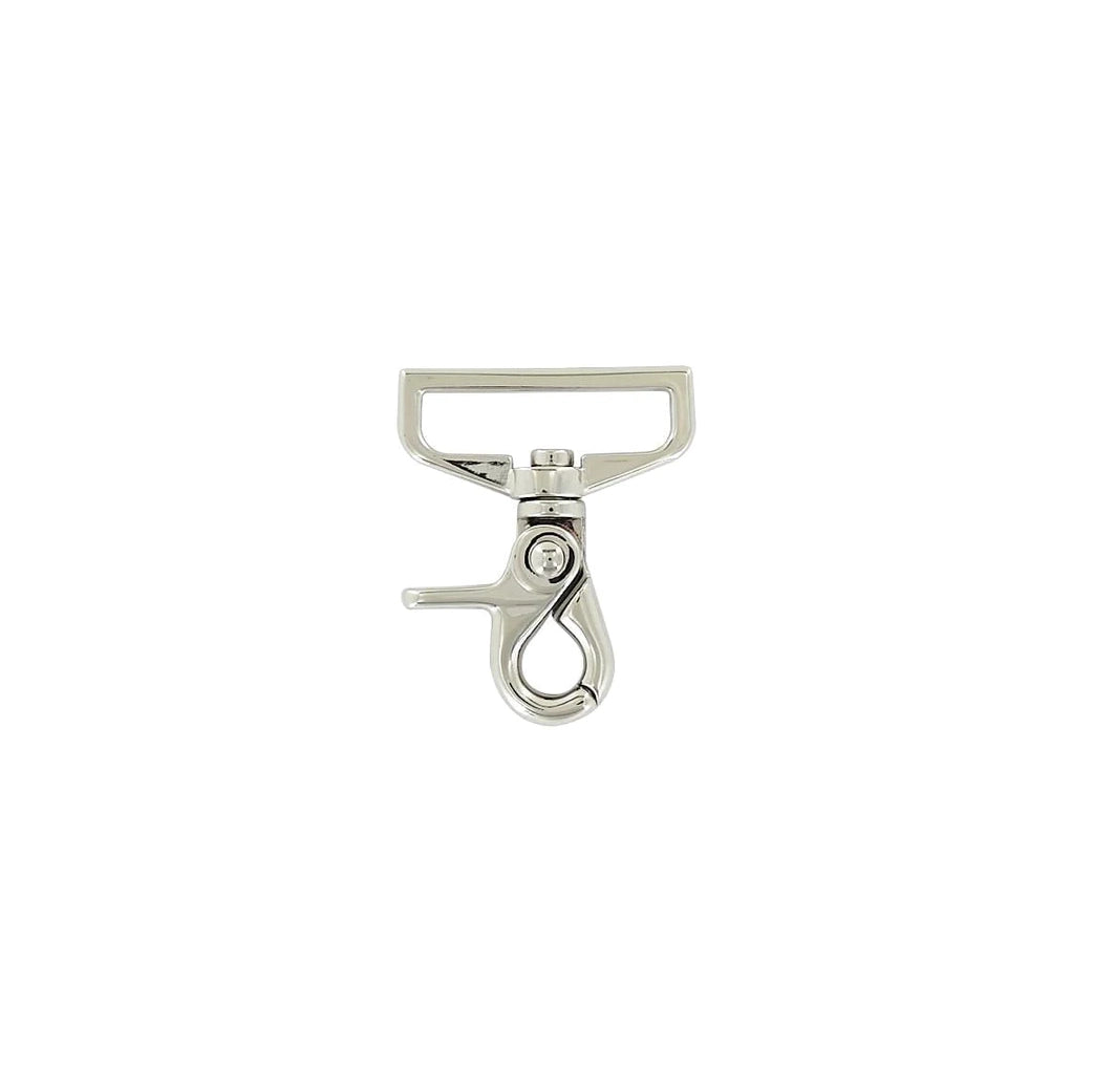 1 1/2" Shiny Nickel, Swivel Snap Hook, Zinc Alloy