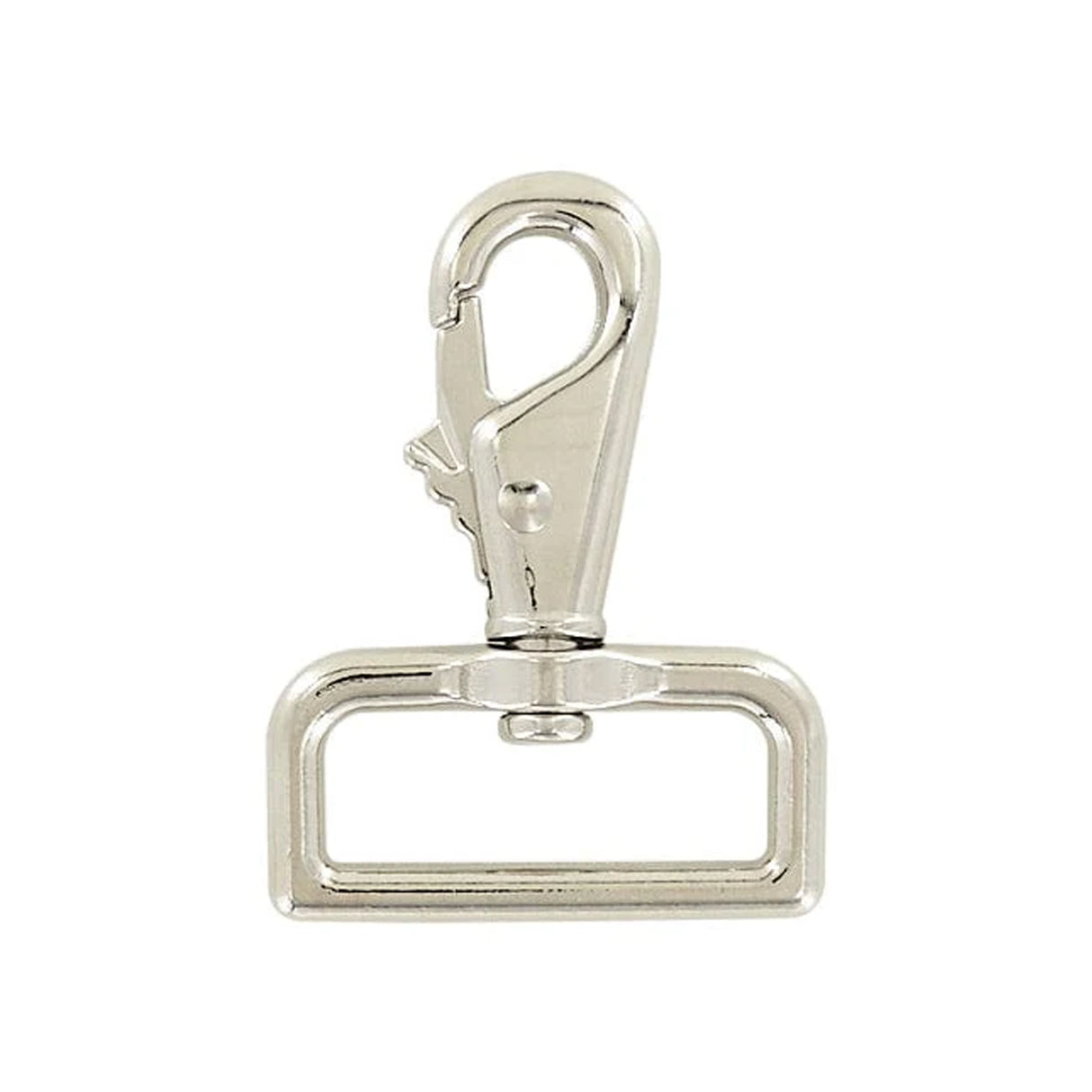 1 1/2" Shiny Nickel, Thumb Lever Swivel Snap Hook, Zinc Alloy
