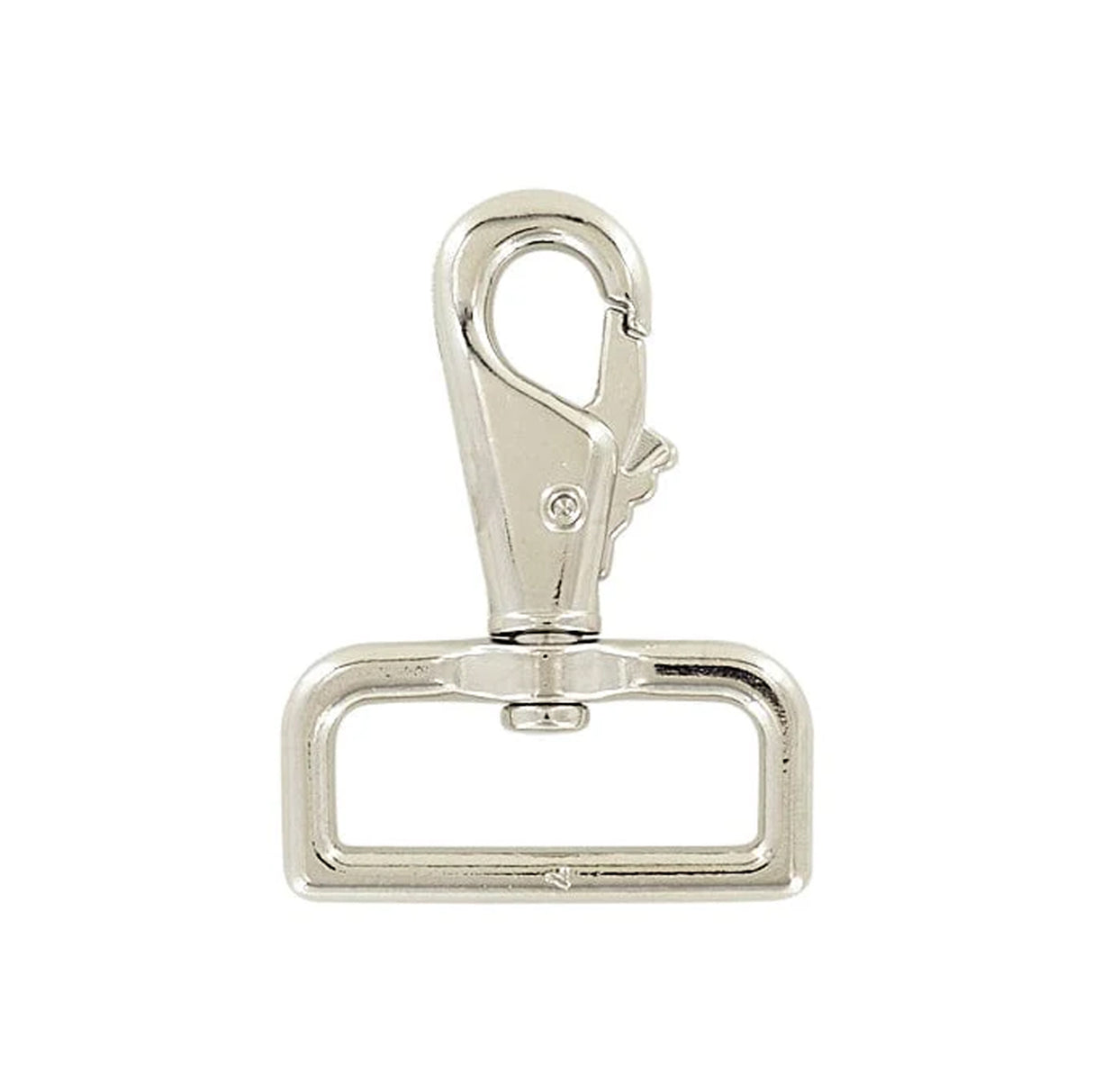 1 1/2" Shiny Nickel, Thumb Lever Swivel Snap Hook, Zinc Alloy