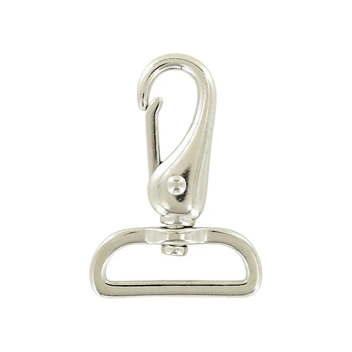 1 1/2" Shiny Nickel, Lever Swivel Snap Hook, Zinc Alloy