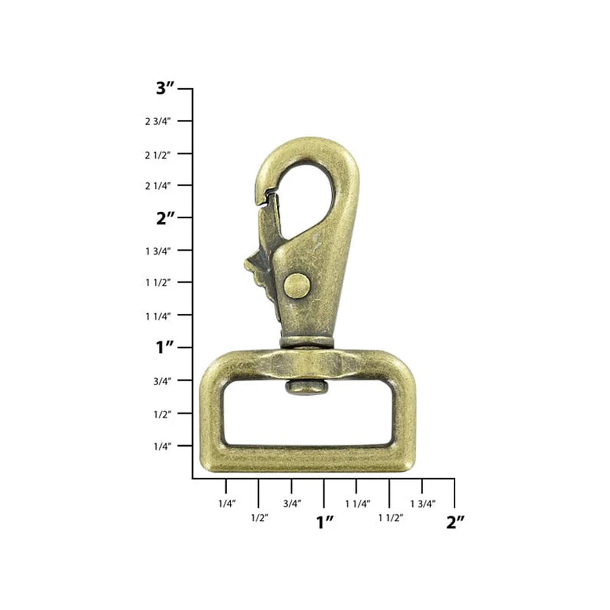 1 1/4" Antique Brass, Lever Swivel Snap Hook, Zinc Alloy