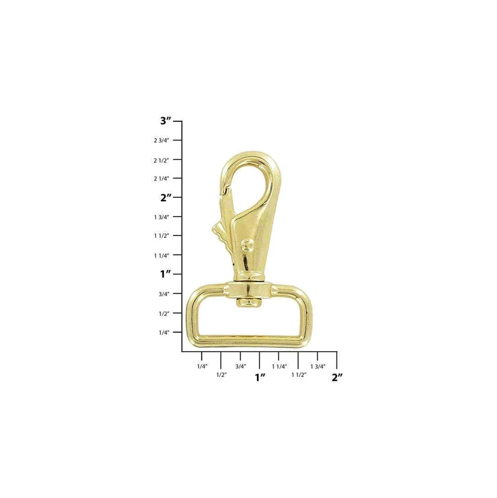1 1/4" Brass Plated, Lever Swivel Snap Hook, Zinc Alloy