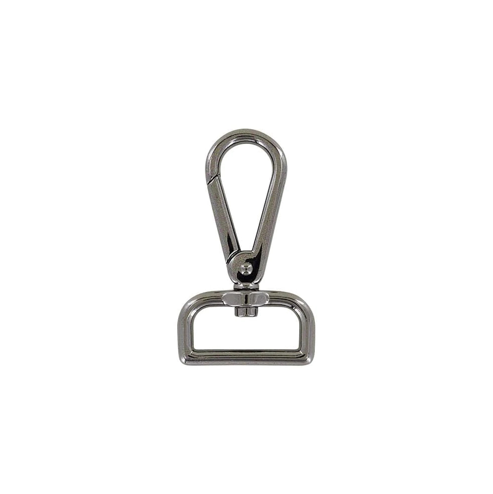 1 1/4" Shiny Gunmetal, Lever Swivel Snap Hook, Zinc Alloy