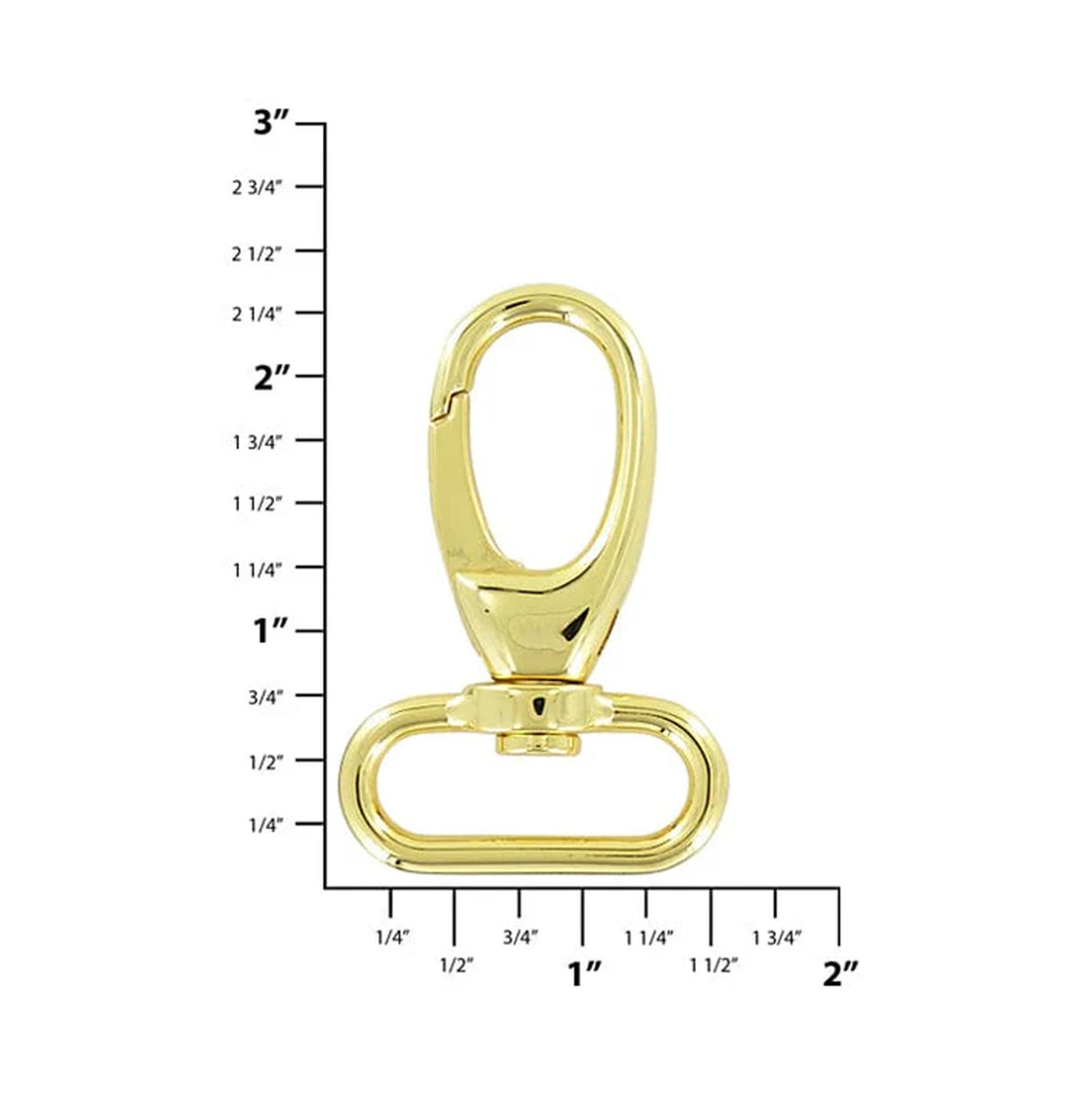 1 1/4" Shiny Gold, Lever Swivel Snap Hook, Zinc Alloy