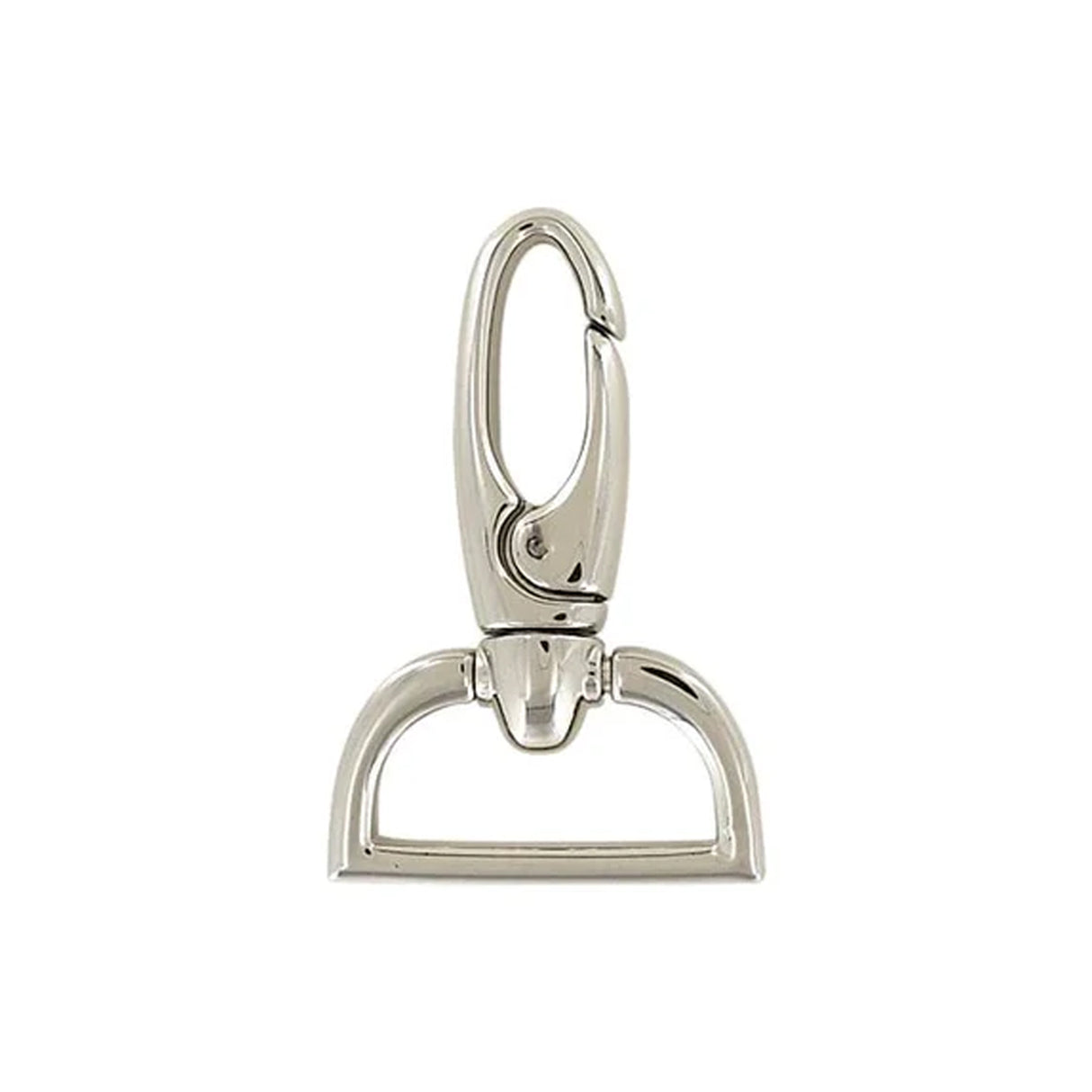 1 1/4" Shiny Nickel, Lever Swivel Snap Hook Long Profile, Zinc Alloy