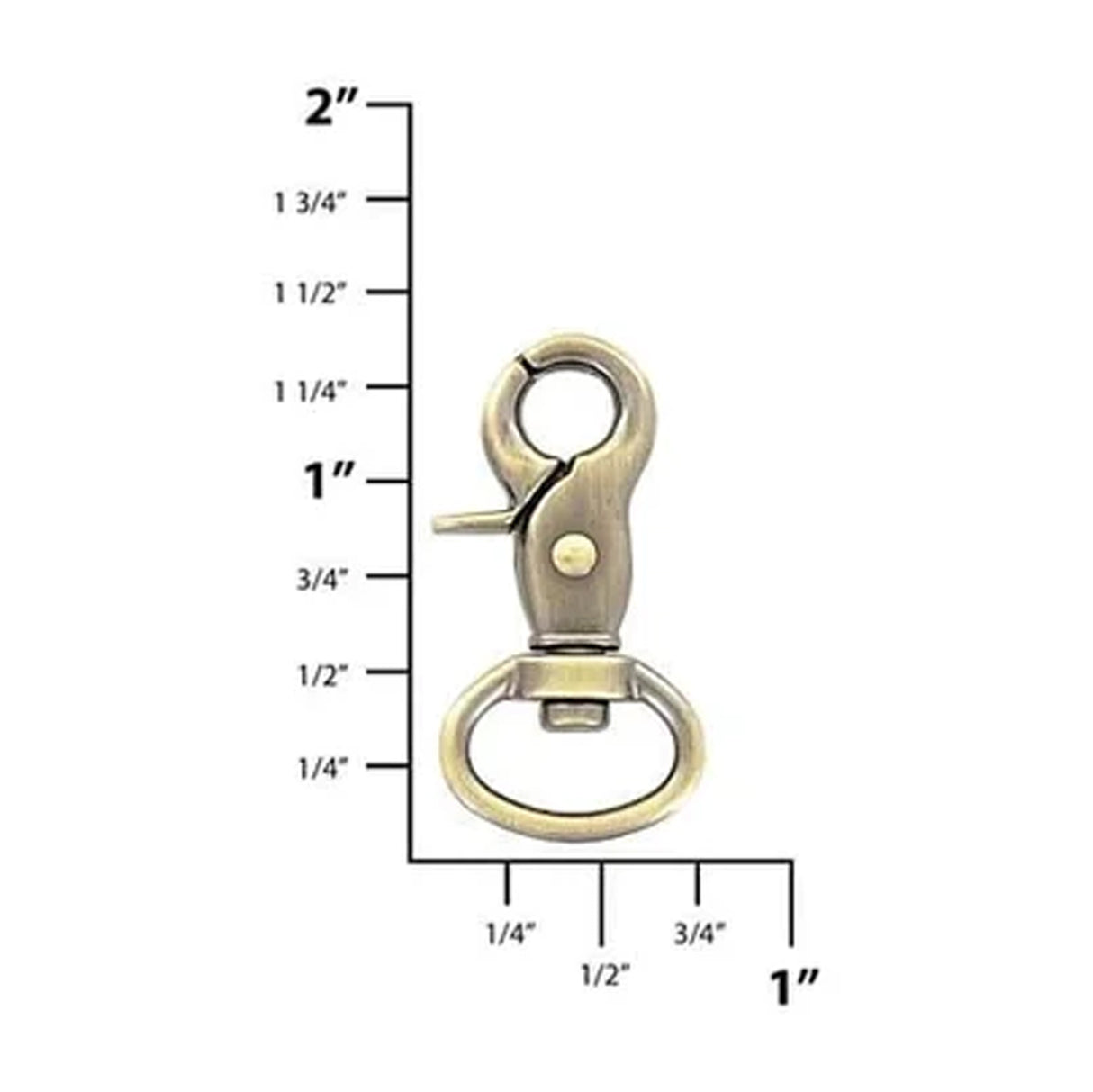 1/2" Antique Brass, 1 1/4" Trigger Swivel Snap Hook, Zinc Alloy-PK5