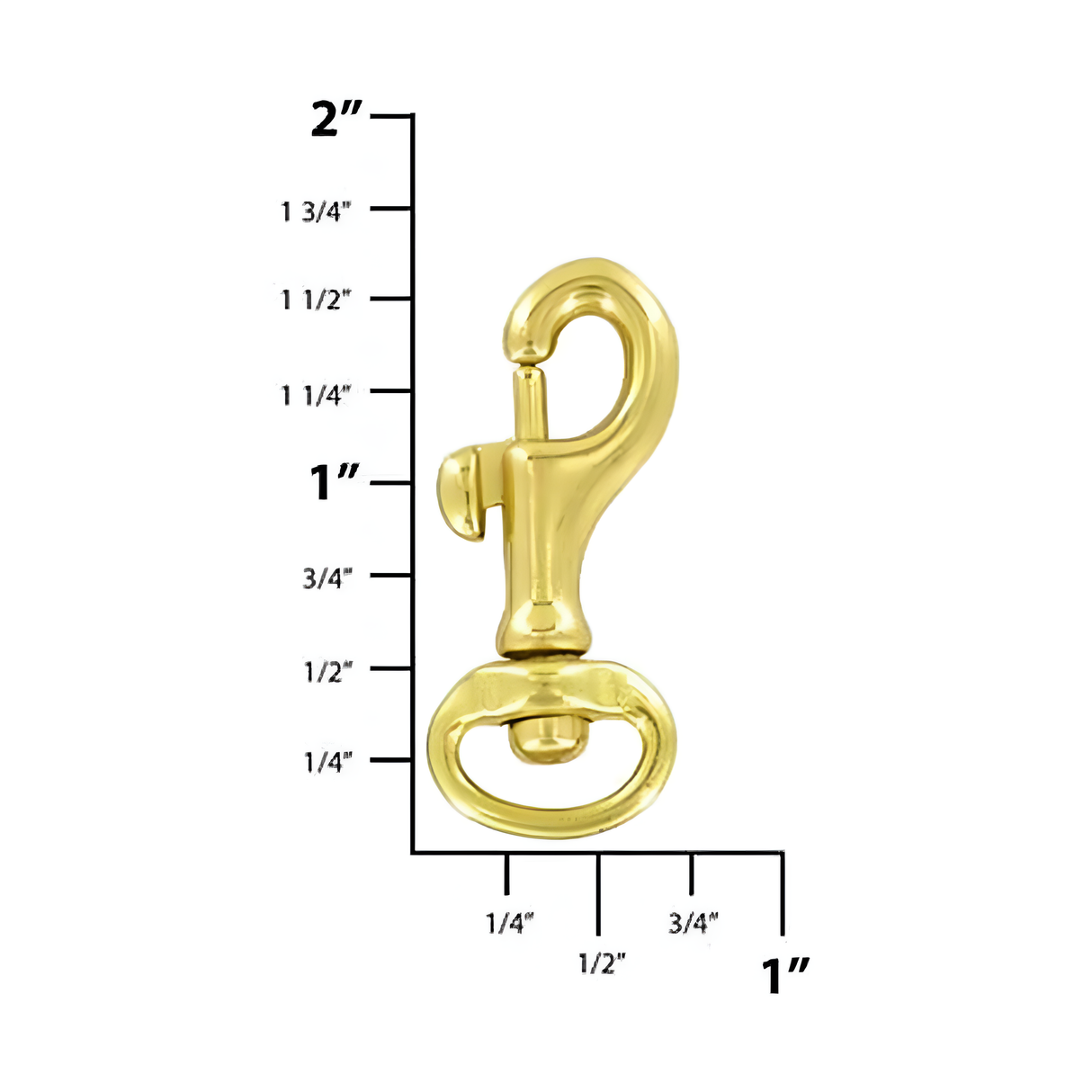 1/2" Brass, Bolt Swivel Snap Hook, Solid Brass