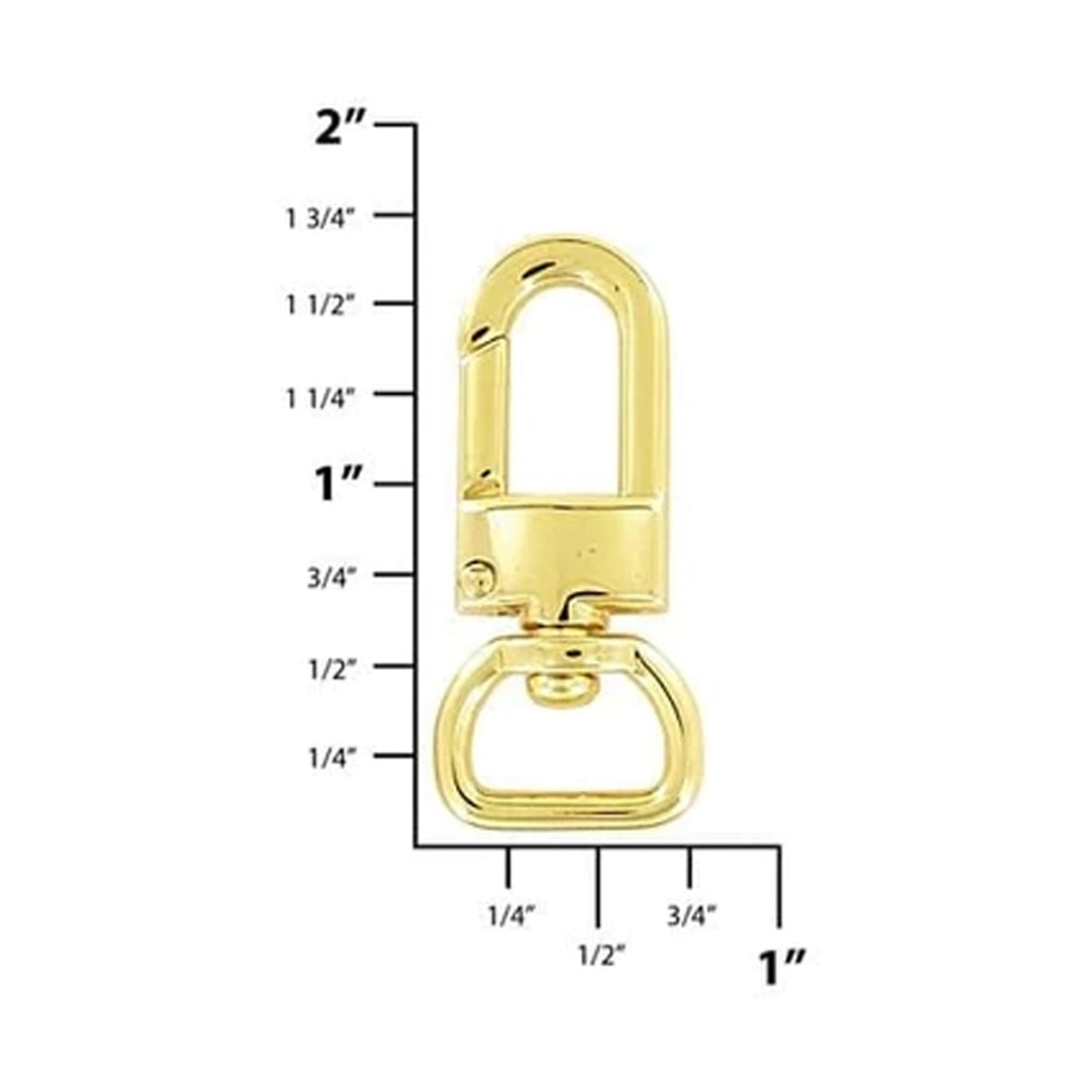 1/2" Shiny Gold, Lever Swivel Snap Hook, Zinc Alloy-PK5