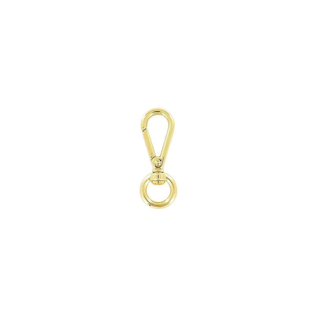 1/2" Shiny Gold, Swivel Snap Hook, Zinc Alloy - 5pk