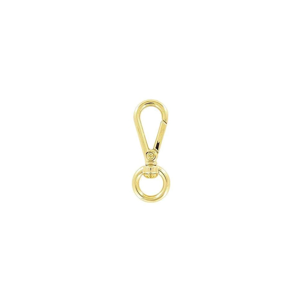 1/2" Shiny Gold, Swivel Snap Hook, Zinc Alloy - 5pk
