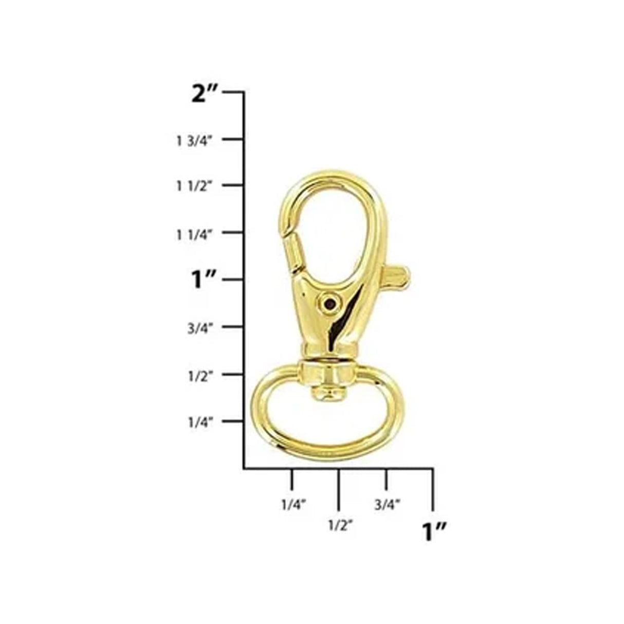 1/2" Shiny Gold, 1 1/2" Trigger Swivel Snap Hook, Zinc Alloy, 5-Pack